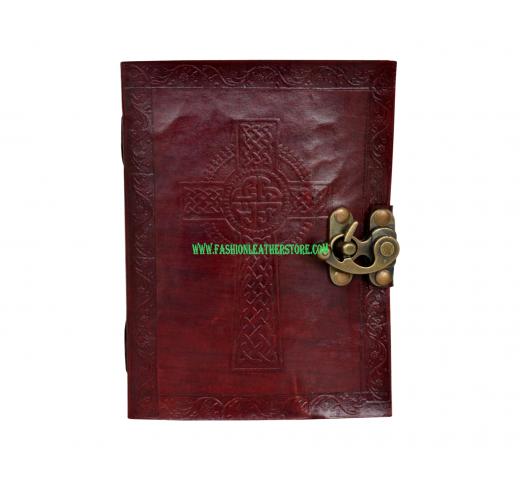 Classic Beautiful Cross Religious View Handmade Cotton Paper Leather Journal dairy